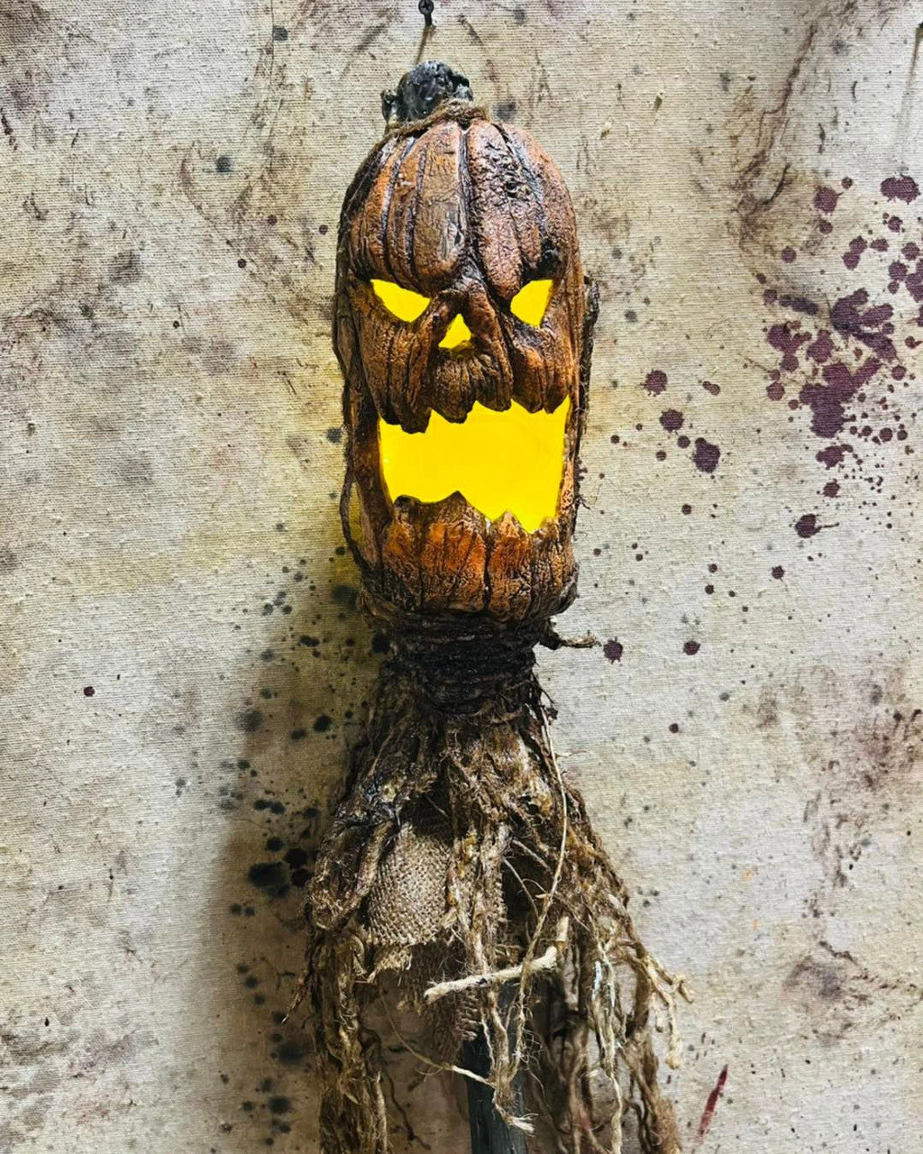 6 Foot Lighted Pumpkin Swamp Stick 3 6 Foot Lighted Pumpkin Swamp Stick - Image 3