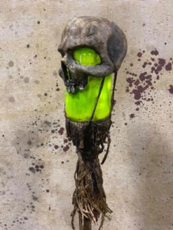 6 Foot Lighted Skull Swamp Stick