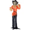 Haunted Hill 60" Standing Scarecrow, Light-up-Eyes, Sound, Rotating Head - Orang