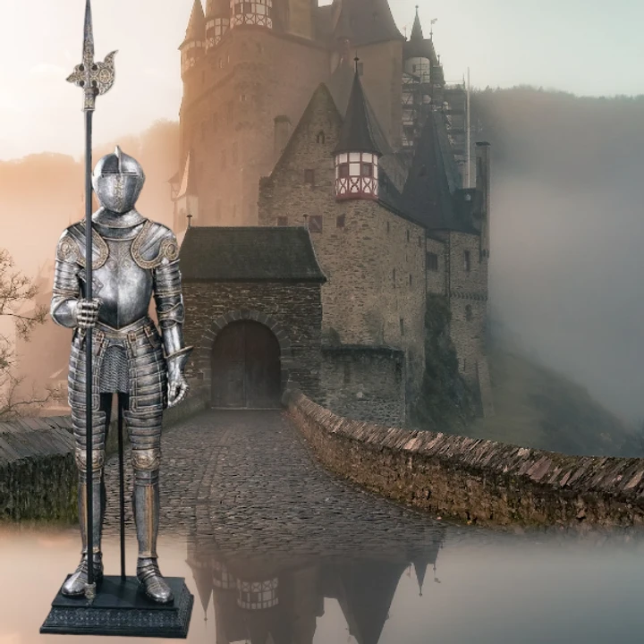 16th-Century Italian Armor Sculpture With Halberd 3 16th-Century Italian Armor Sculpture With Halberd - Image 3