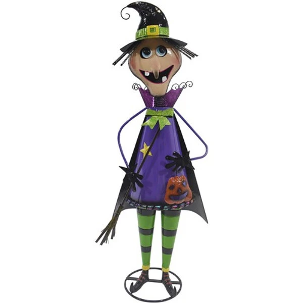 42" Iron Witch Holding A Jack-O-Lantern 2 42" Iron Witch Holding A Jack-O-Lantern - Image 2