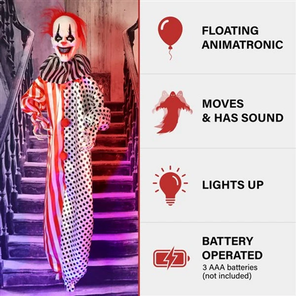 47'' B/R Animated Hanging Headless Motion Clown 1 47'' B/R Animated Hanging Headless Motion Clown