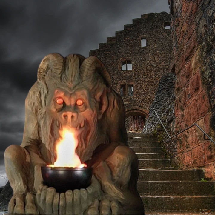 BronzeGargoyleWith FlameColumn Not Included 3 BronzeGargoyleWith FlameColumn Not Included - Image 3