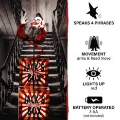 69'' Lifesize Animated Clown In The Box