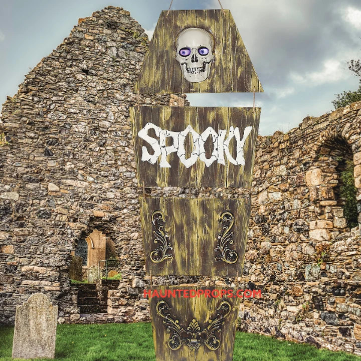 5' Skeleton Coffin With Moving Eyes 1 5' Skeleton Coffin With Moving Eyes