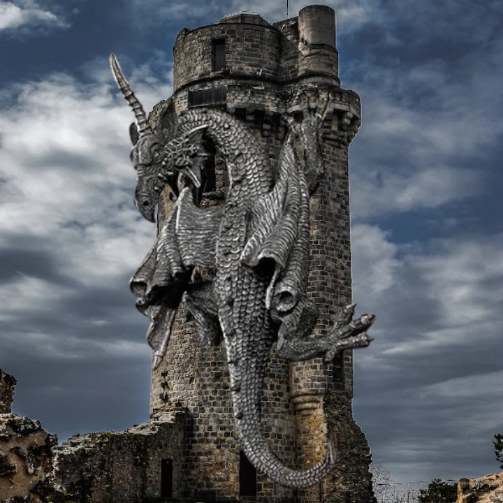 Horned Dragon Of Devonshire Gothic Wall Sculptures 2 Horned Dragon Of Devonshire Gothic Wall Sculptures - Image 2