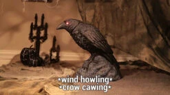 13" Animated Raven With Turning Head & Sounds Halloween Decoration