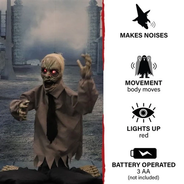 34"Animated Sitting Tattered Zombie 1 34"Animated Sitting Tattered Zombie