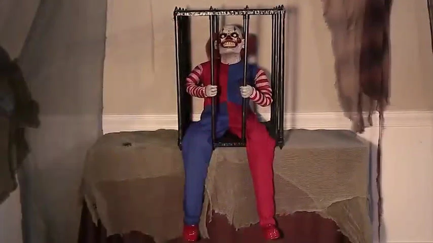 Animated Caged Clown Walk Around Costume 1 Animated Caged Clown Walk Around Costume