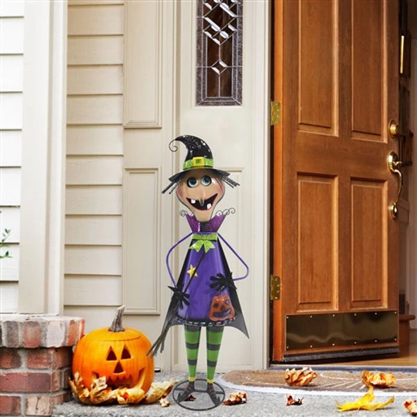 42" Iron Witch Holding A Jack-O-Lantern 1 42" Iron Witch Holding A Jack-O-Lantern