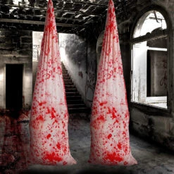 2 Pcs Halloween Scary Bloody Gauze Bag Decor WITH STUFFING Bag Halloween