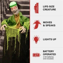 Animated Zombie Ghoul In Wooden Barrel