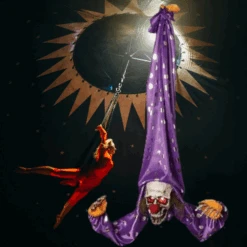 Morbid Enterprises Animated Upside Hanger Clown, Purple/Silver/White/Red, One Si -Halloween Props Store 82c588 e1771e533248400b96d7c5723c6414b8mv2