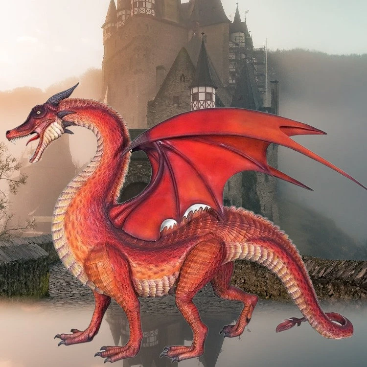 The Red Welsh Dragon Statue: Giant108.5"Wx52.5"Dx78.5"H. 198 Lbs. 1 The Red Welsh Dragon Statue: Giant108.5"Wx52.5"Dx78.5"H. 198 Lbs.